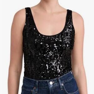 Express Body Contour Sequin Bodysuit